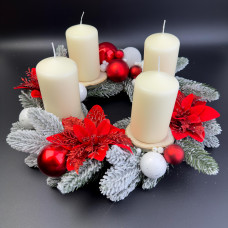 Різдвяний підсвічник Адвент Вінок Номер-2 з Кремовими свічками d-40 см