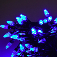 Гирлянда светодиодная 100 (РИС) LED Синий, Черный шнур 6 м