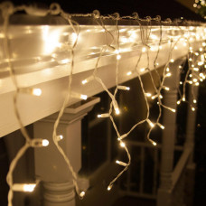 Гирлянда светодиодная 100 LED «Бахрома» Тепло-белая от Сети на Белом проводе 3х0,5 м