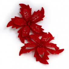 Елочное украшение «Красные цветы» 11 см