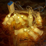 Гірлянда Бутилочки, 10 LED Теплий білий, 2 м шнур білий силікон
