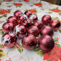 Набор шаров «Новый Год» 8 см, 16 шт Бордовые