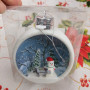 Елочный шар LED 3D фигурки «Новогодний Снеговик» 11,5х9,5х6,5см