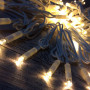 Гірлянда вулична світлодіодна нитка Тепла Біла 100 LED, 10 м з мерехтінням, шнур білий каучук
