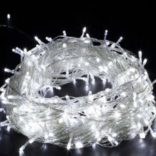Гирлянда светодиодная нить Белая 400 LED, 20 м шнур белый силикон
