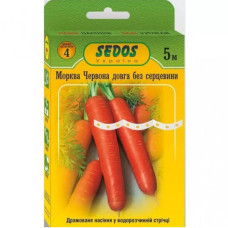 Морква Червона довга без серцевини на стрічці 5 м (250 насінин) Sedos