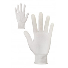 Перчатки синтетические белые без ПВХ точки Размер 10