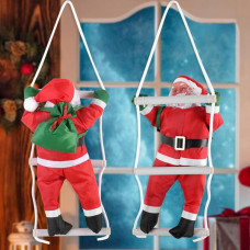 Новорічний Санта Клаус (Дід Мороз) на драбині 90см, фігурка 60 см