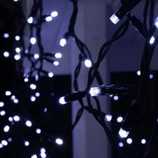 Гирлянда уличная 100 LED «Бахрома» Белый, от Сети на черном шнуре, с переходником, 3 м