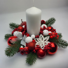 Рождественский подсвечник со свечой «Светлое Рождество» d-27 см