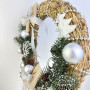 Різдвяний вінок Білий бант d-35 см