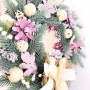 Різдвяний віночок з Рожевими квітами d-35 см