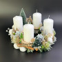 Рождественский подсвечник Адвент Венок с Белыми свечами d-40 см