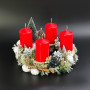 Рождественский подсвечник Адвент Венок с красными свечами d-40 см