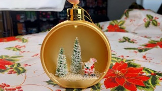 Ялинкова куля LED 3D фігура Санта 
